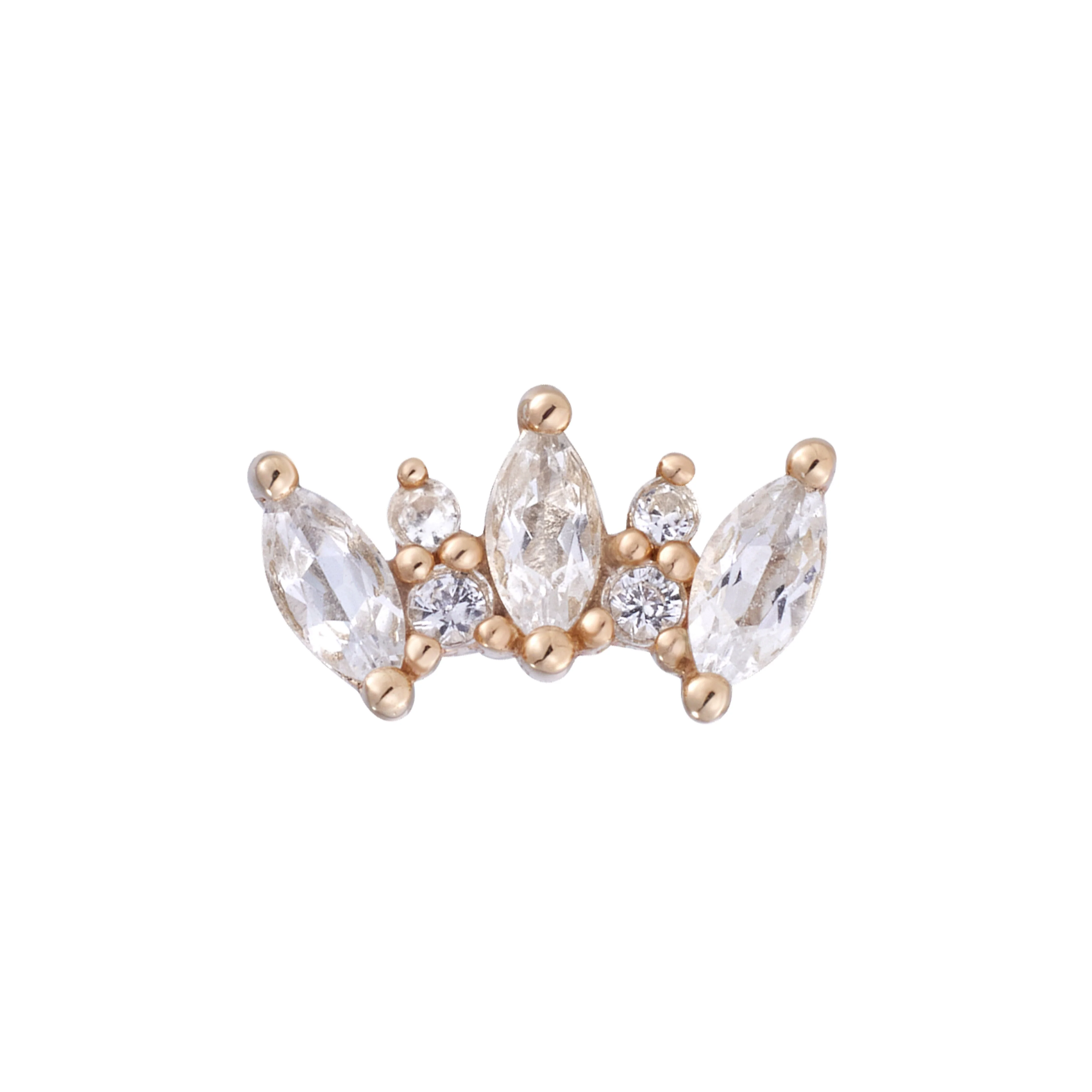 Alice Threadless End with White Sapphire - Image 6