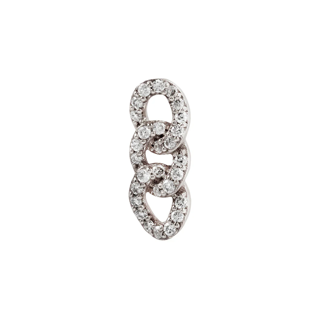 Chainlink Threadless End with Diamond - Image 5