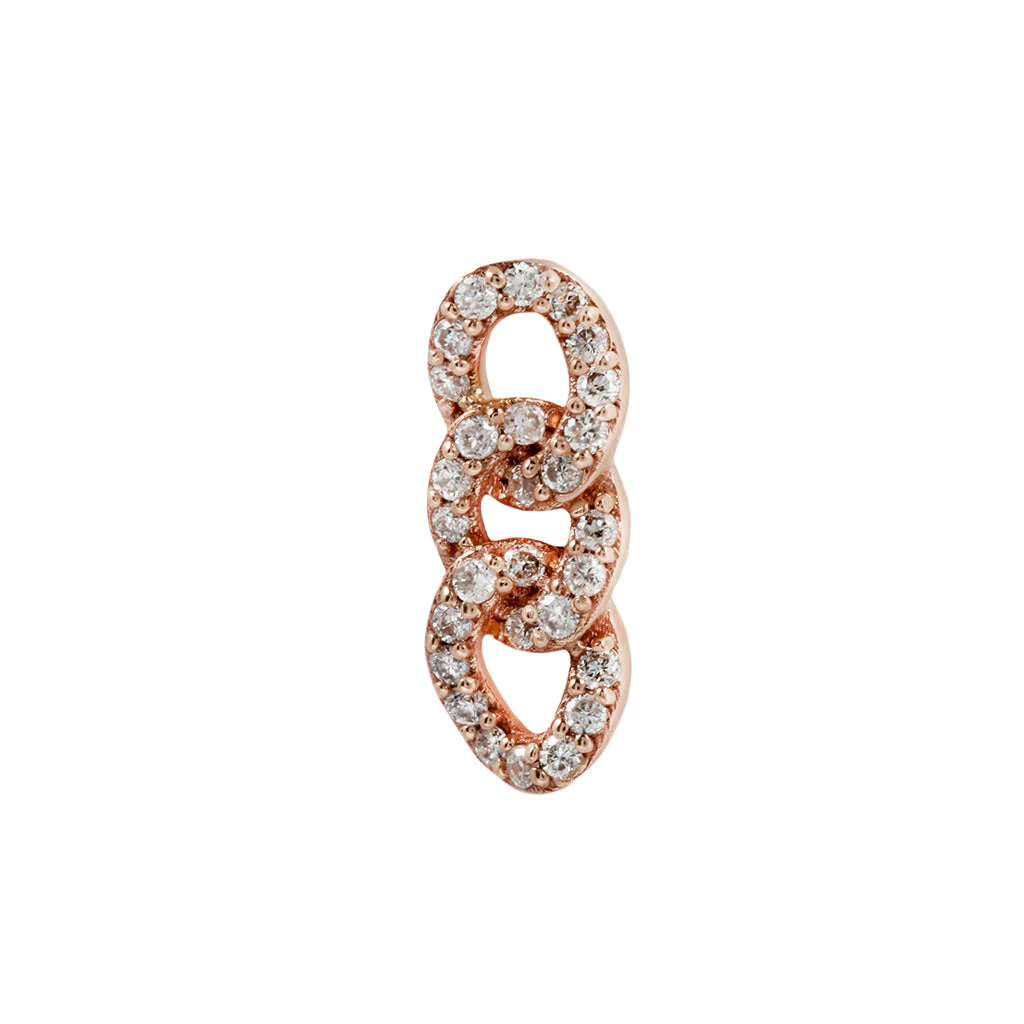 Chainlink Threadless End with Diamond - Image 6