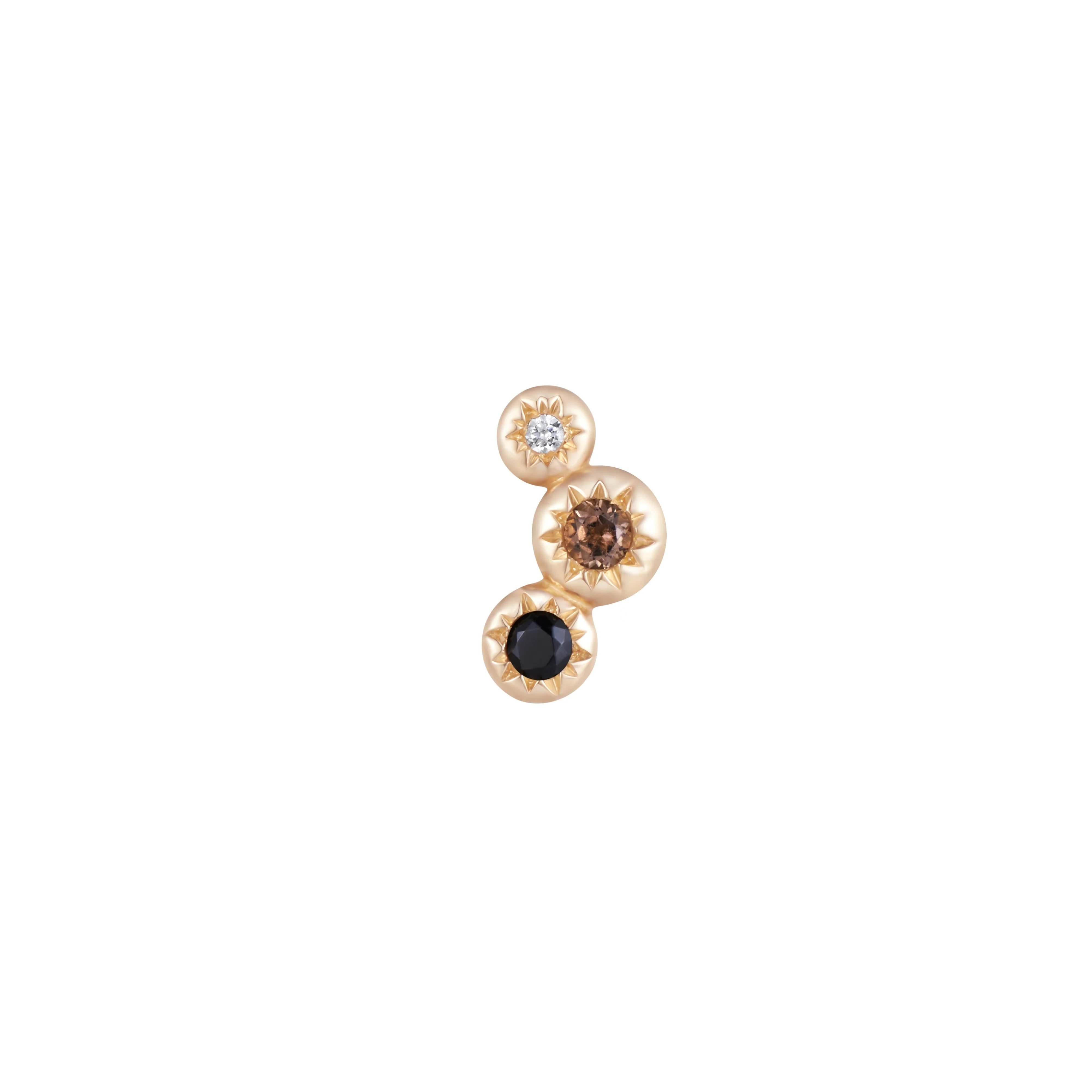 Dig It Threadless End with Smoky Quartz + Black Spinel - Image 5