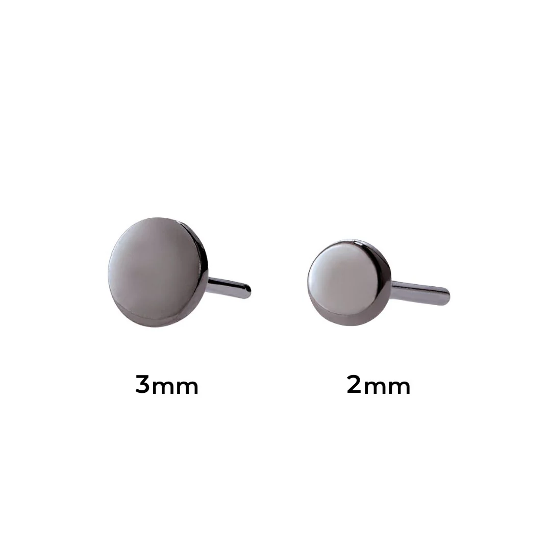 Disk High Polish Black Rhodium Threadless End