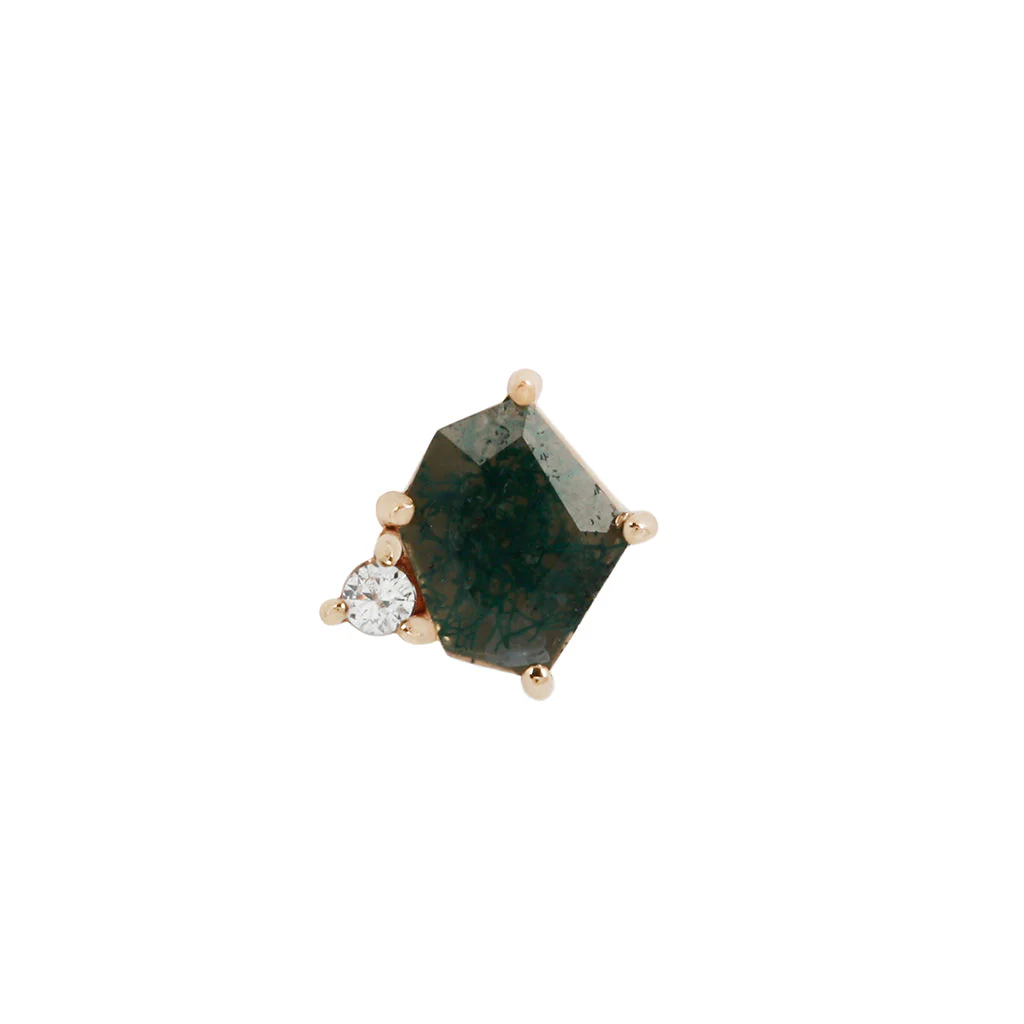 Elicit Threadless End with Moss Agate - Image 4