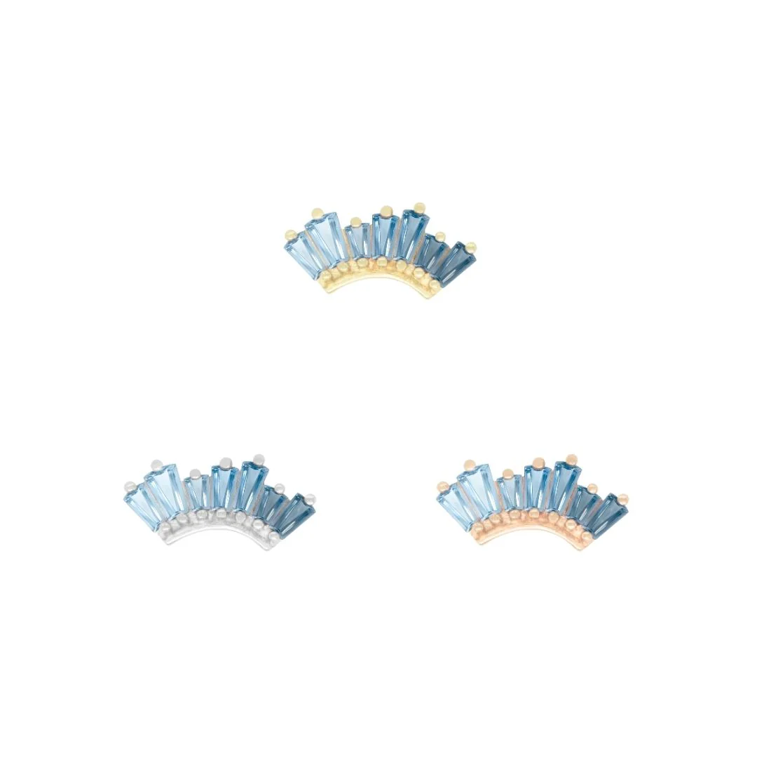 Enlighten Threadless End with Blue Topaz Ombre