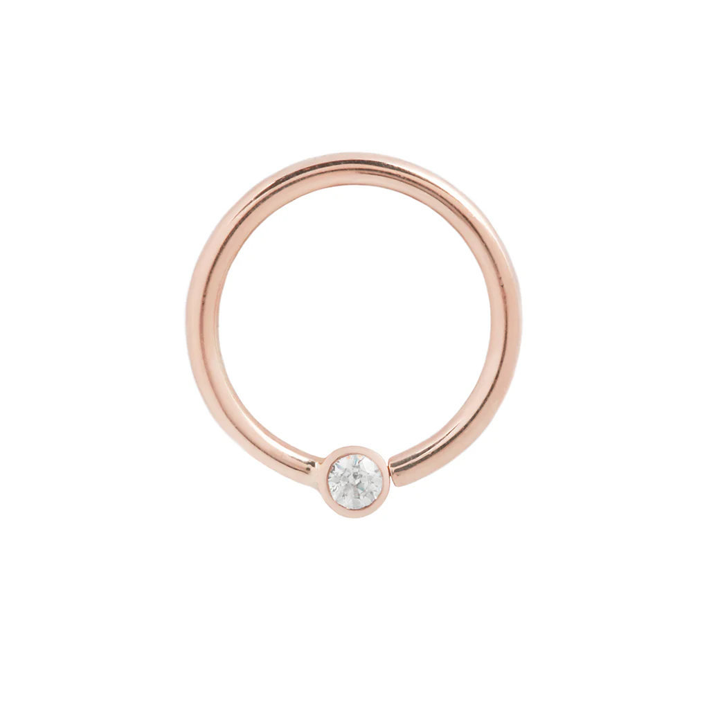 Fixed Bezel 2mm Bead Ring with CZ - Image 4