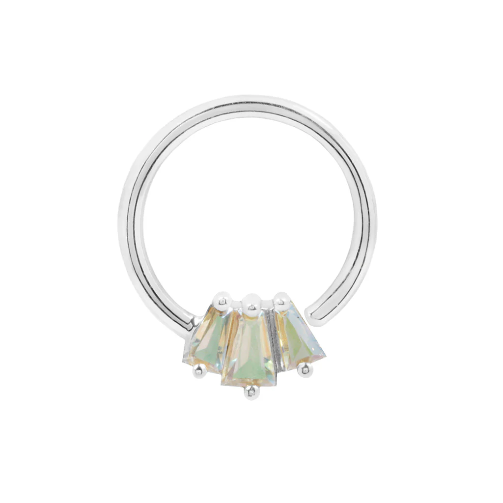 Gemma Trios Seam Ring with Mercury Mist Topaz - Image 4
