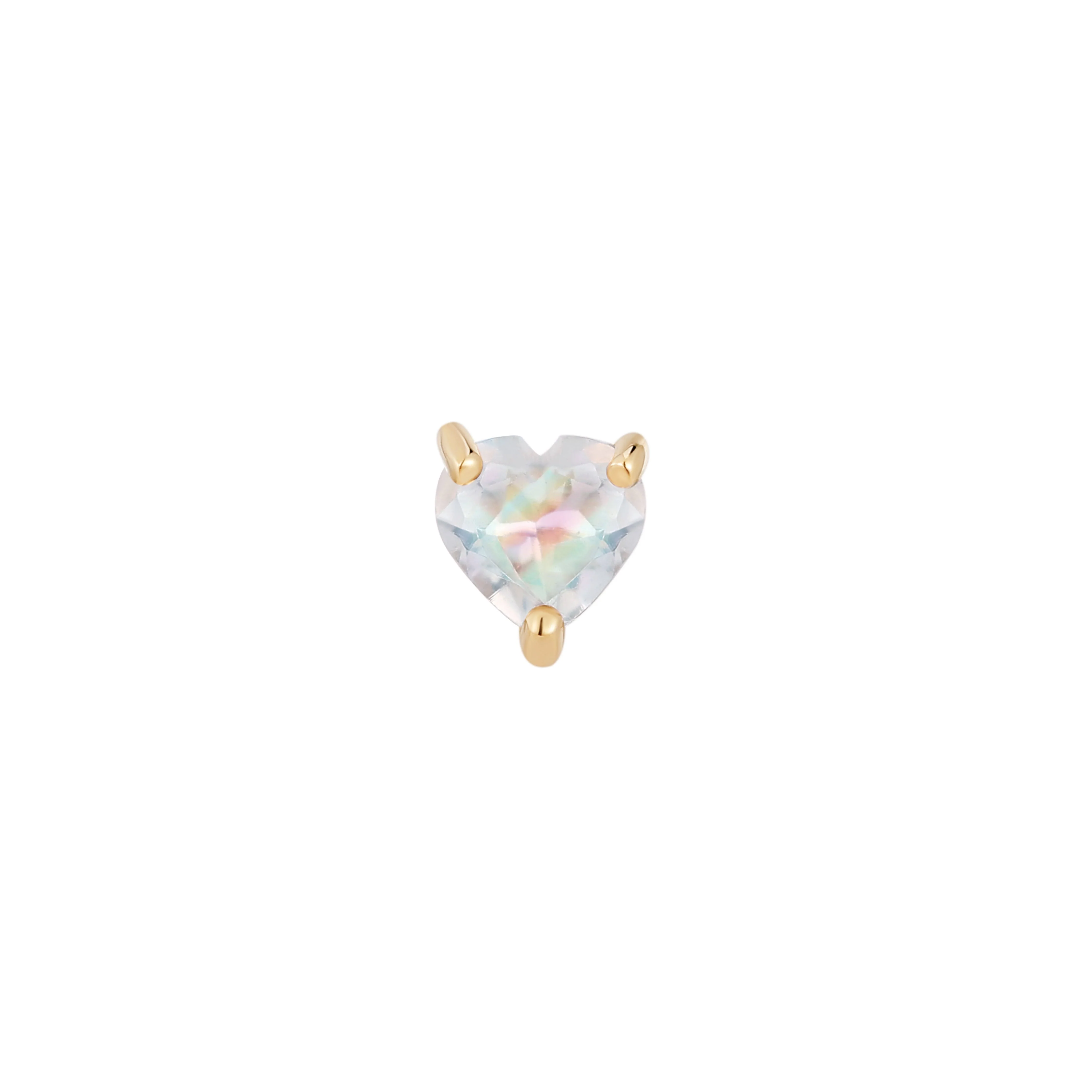 Heart Threadless End with Rainbow Moonstone - Image 4