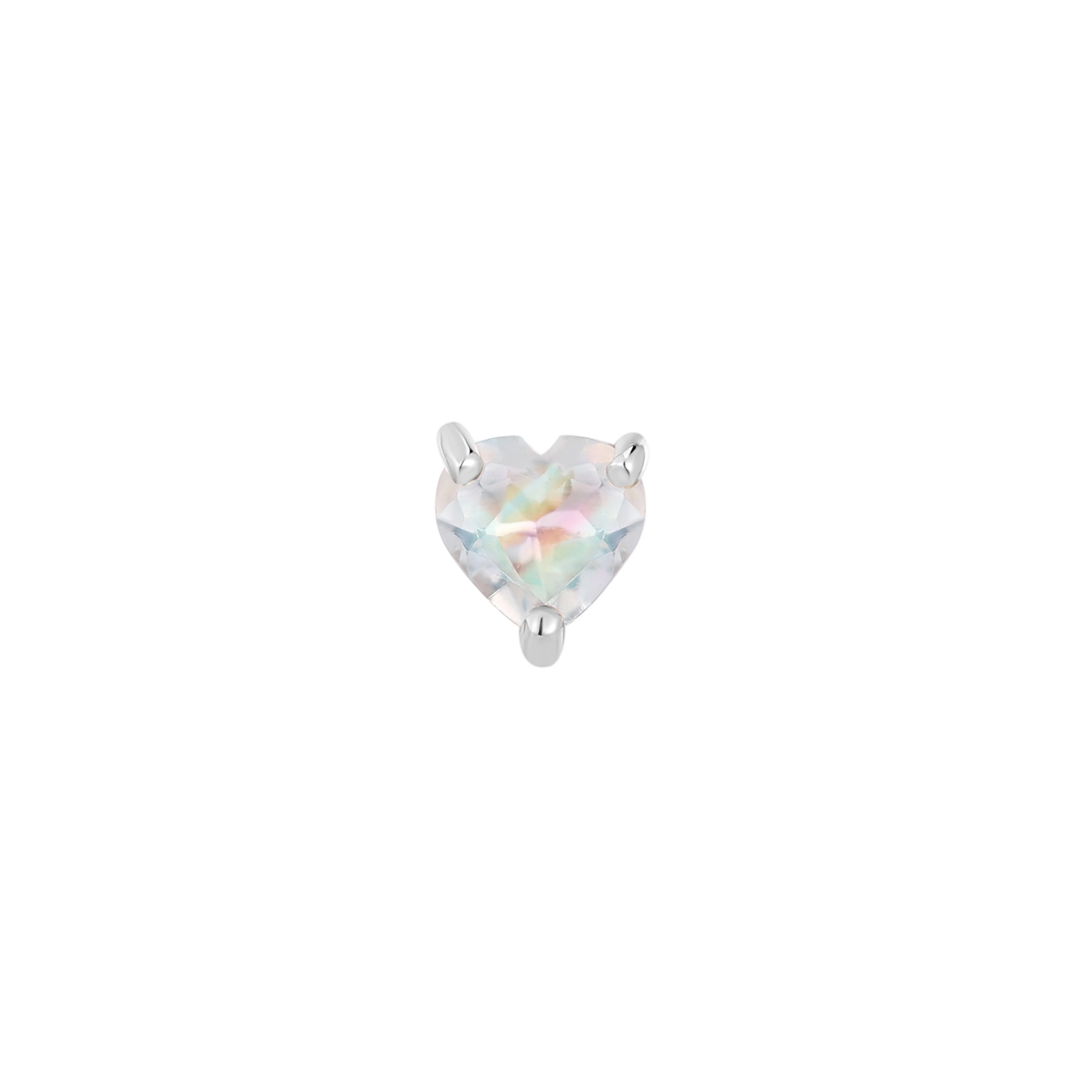 Heart Threadless End with Rainbow Moonstone - Image 5
