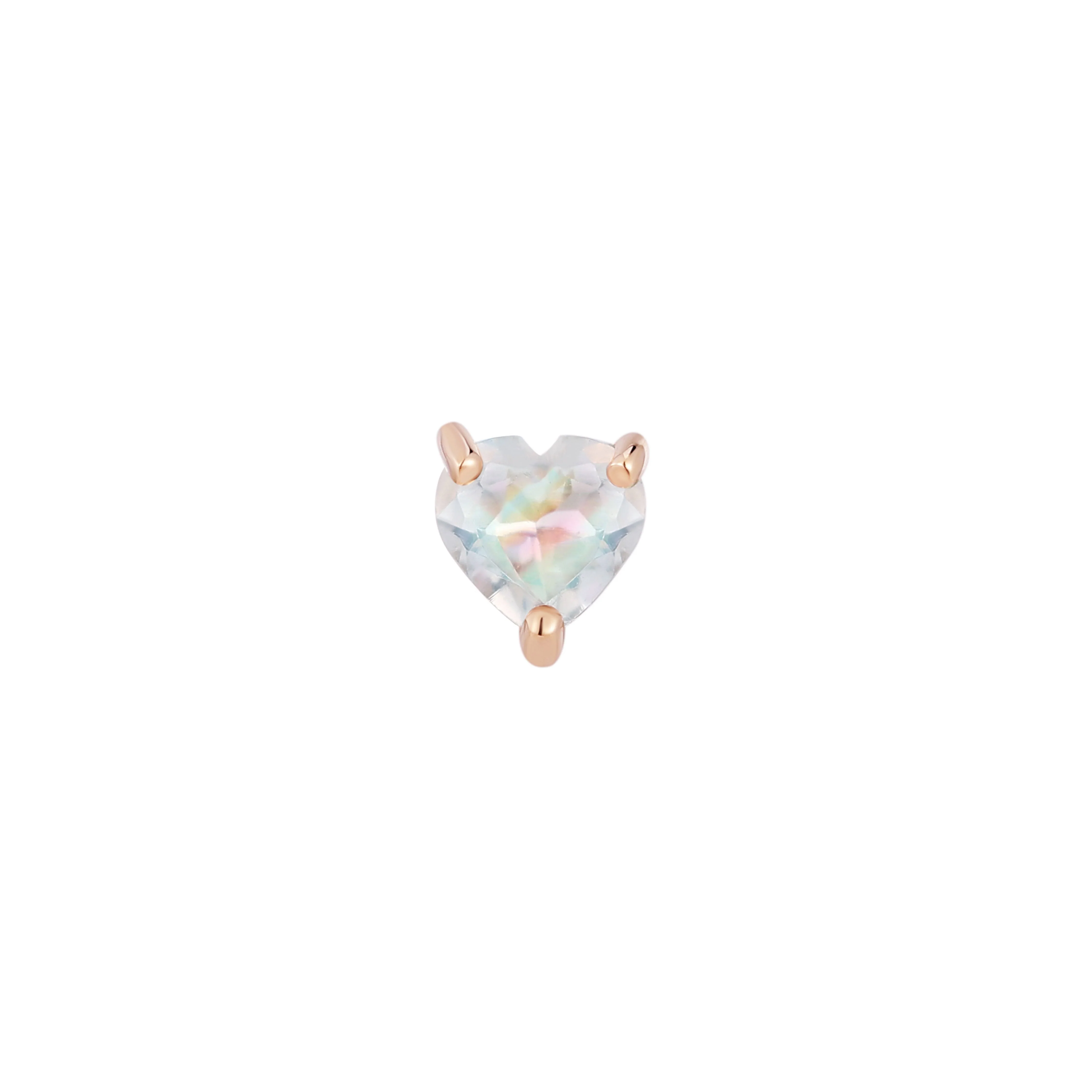 Heart Threadless End with Rainbow Moonstone - Image 6