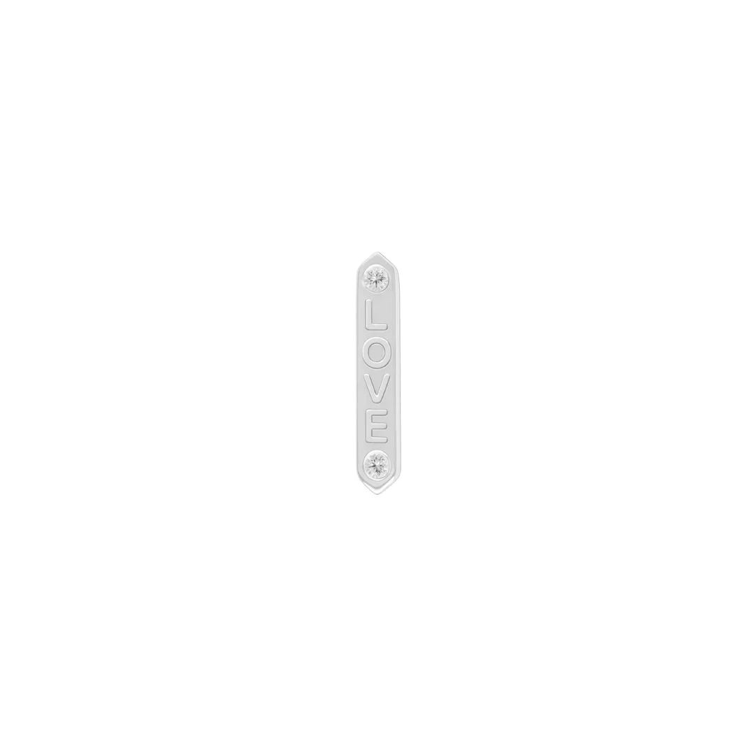 "LOVE" Threadless End with Diamond - Image 5