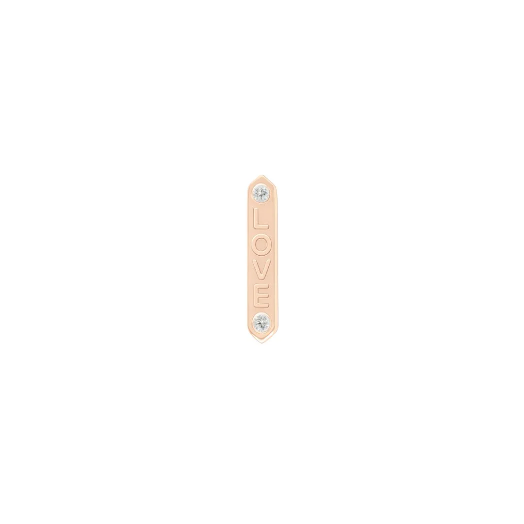 "LOVE" Threadless End with Diamond - Image 6