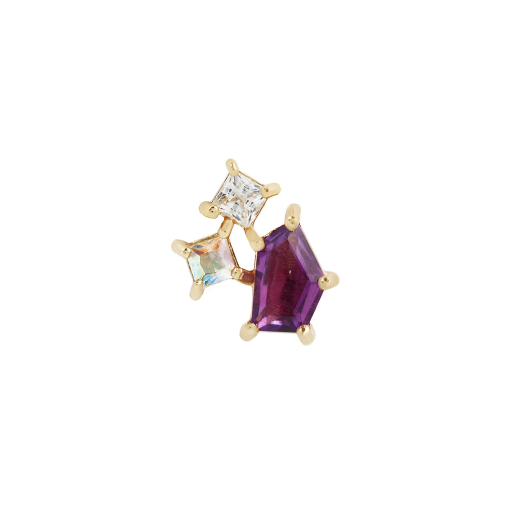 Lyra Threadless End with Amethyst + Mercury Mist Topaz - Image 3