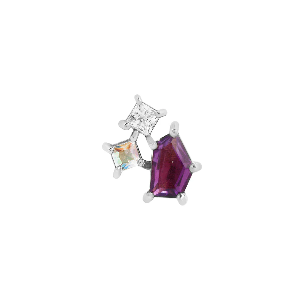 Lyra Threadless End with Amethyst + Mercury Mist Topaz - Image 4