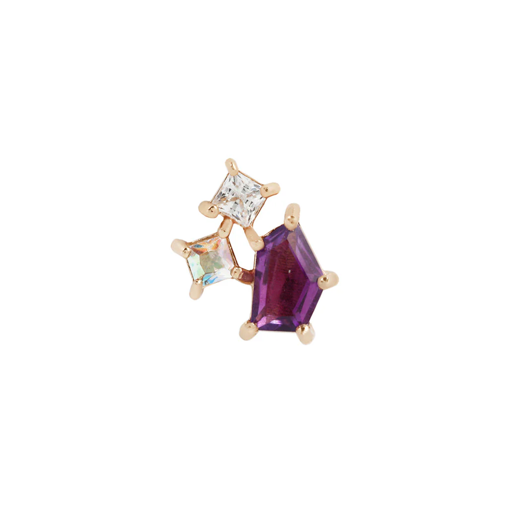 Lyra Threadless End with Amethyst + Mercury Mist Topaz - Image 5