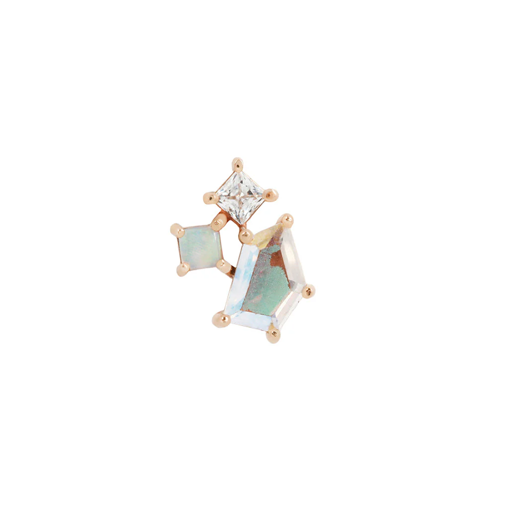 Lyra Threadless End with Mercury Mist Topaz + Opal - Image 5