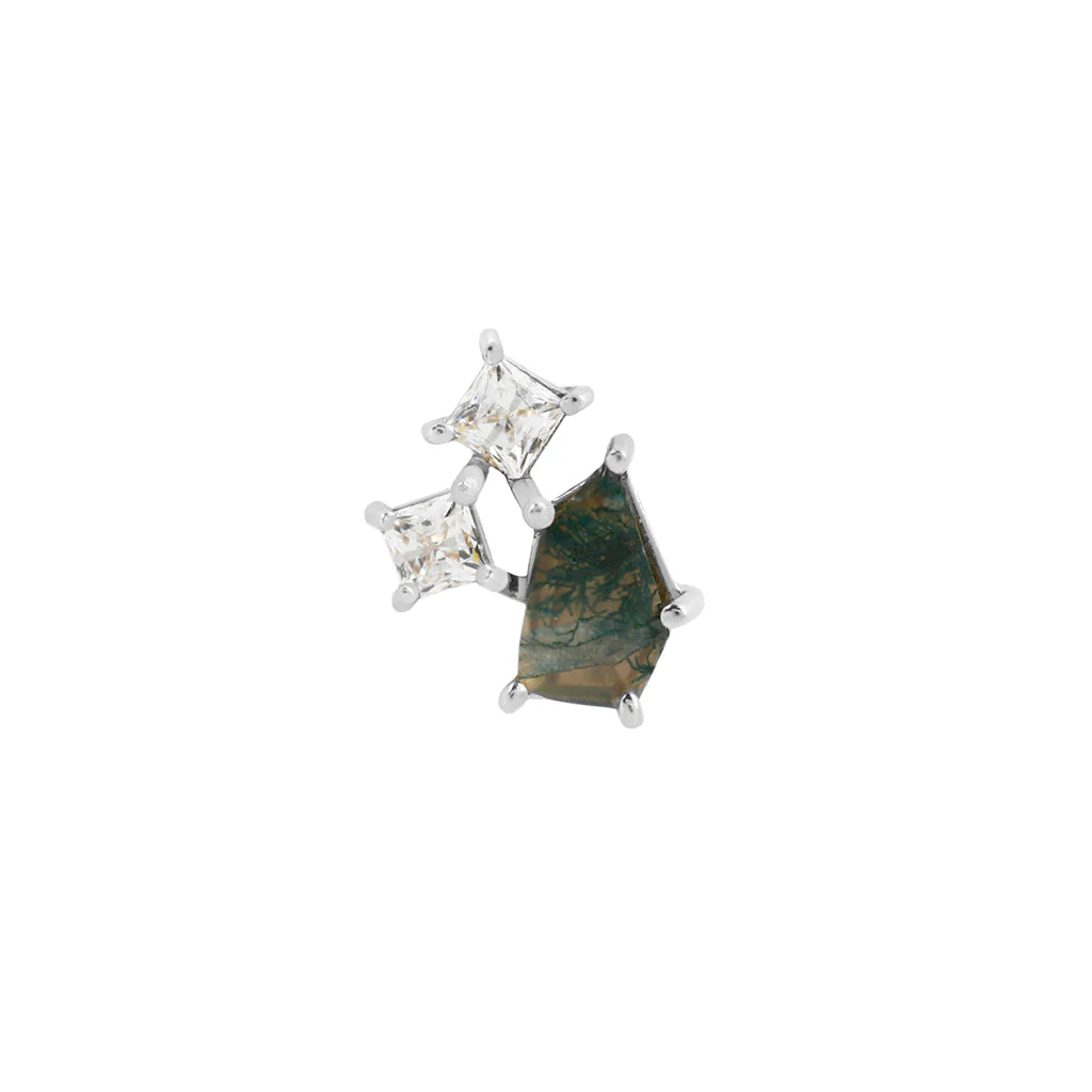 Lyra Threadless End with Moss Agate - Image 4