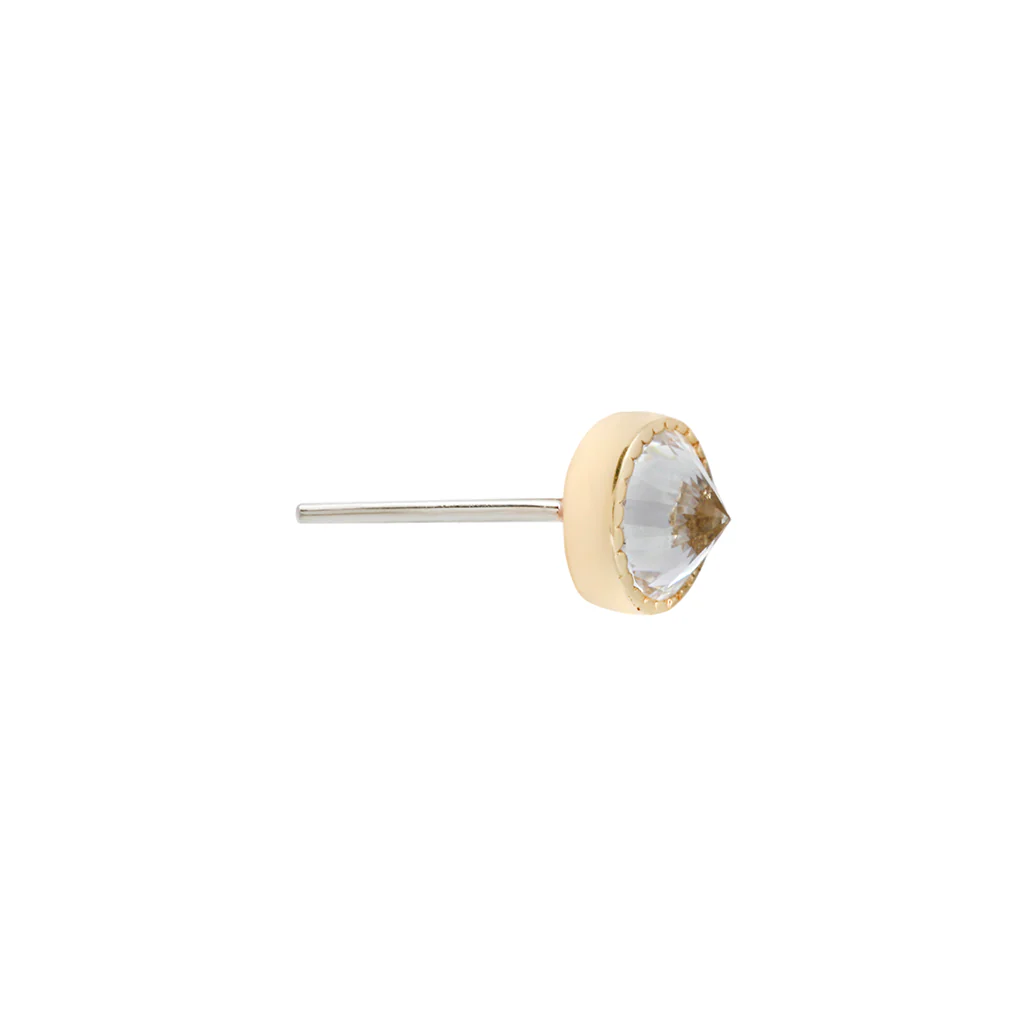 Milgrain Bezel Gem Threadless End with Reverse Set CZ - Image 4