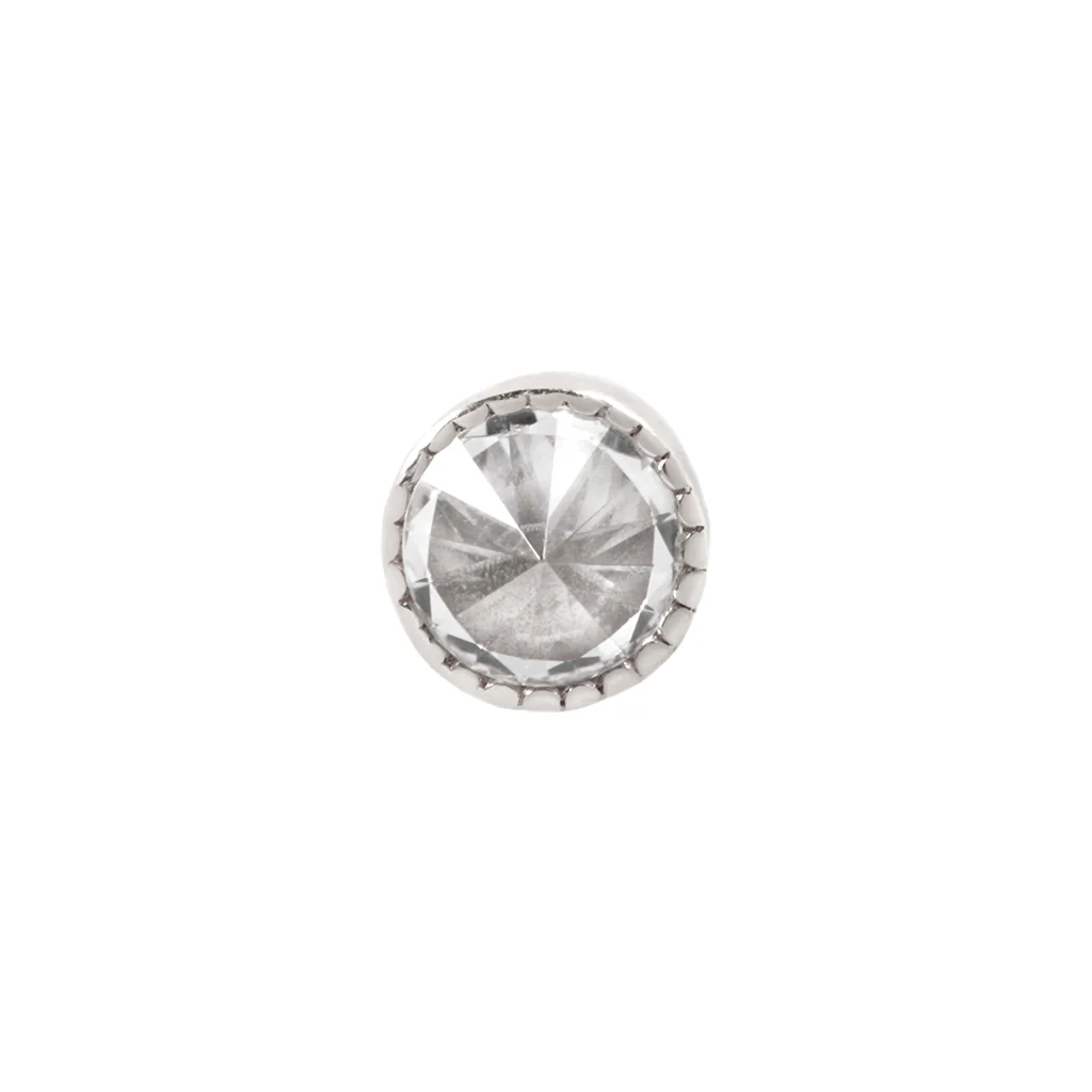 Milgrain Bezel Gem Threadless End with Reverse Set CZ - Image 7