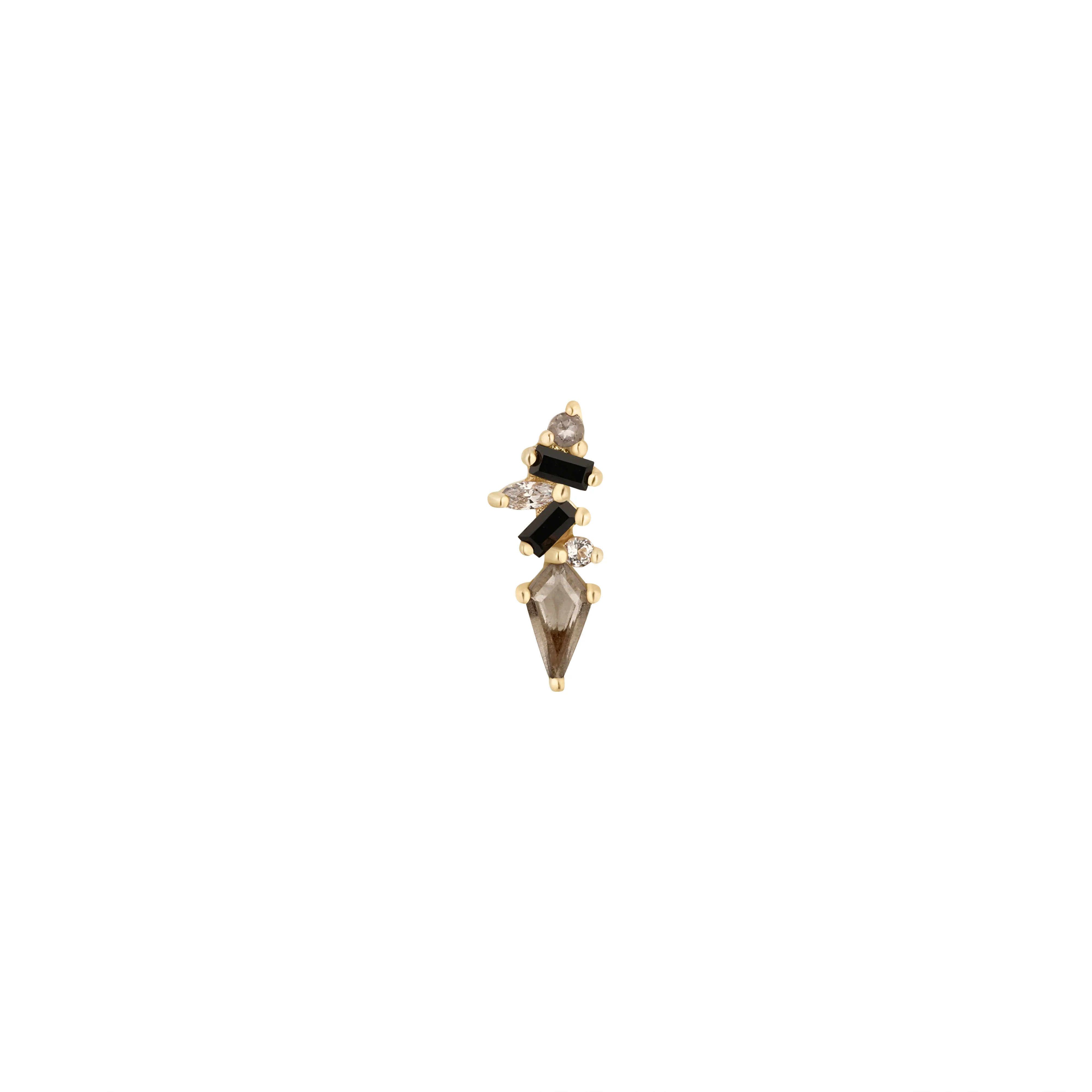 Mixt Threadless End with Smoky Quartz + Black Spinel - Image 3