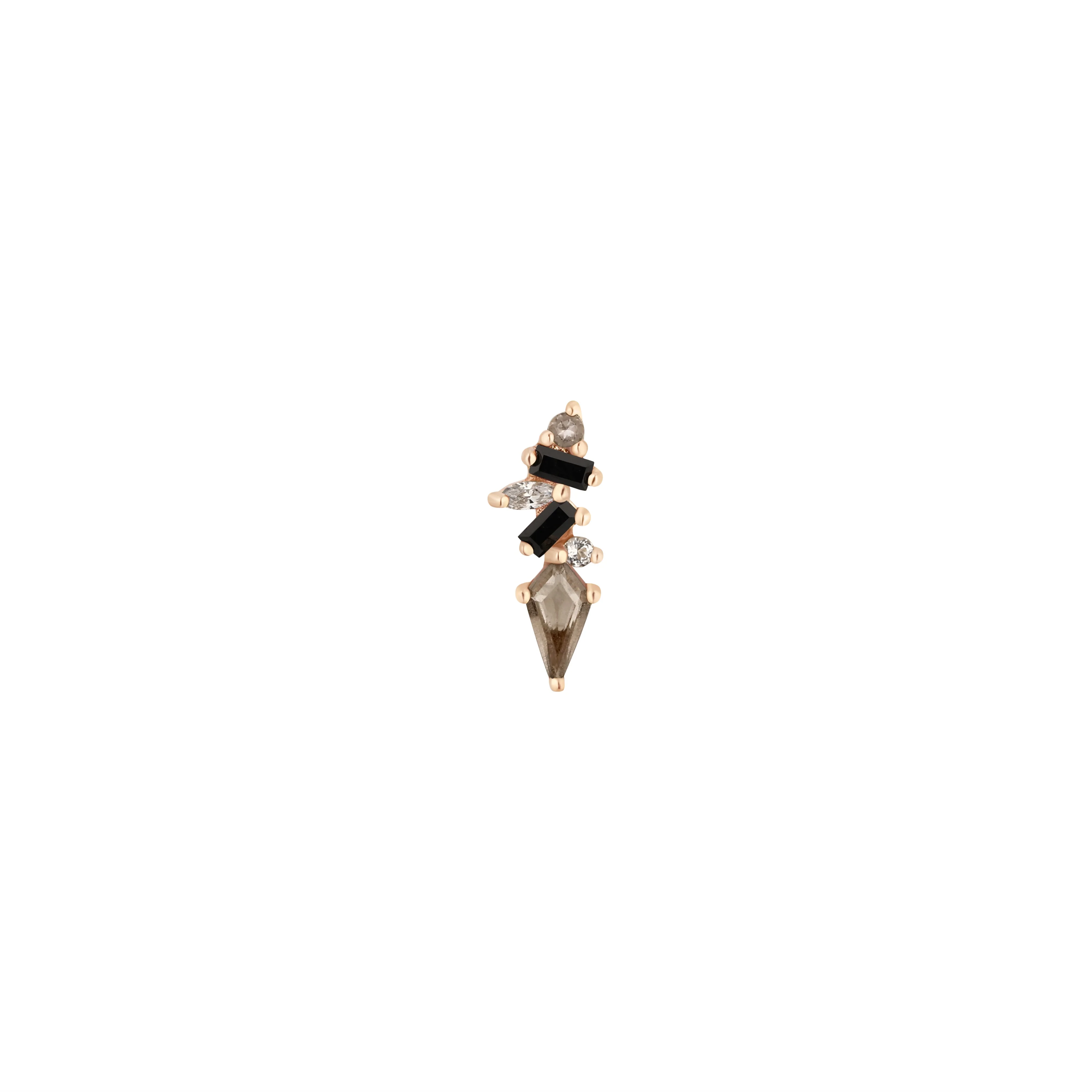 Mixt Threadless End with Smoky Quartz + Black Spinel - Image 5