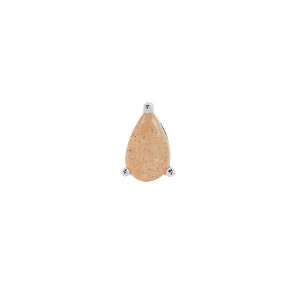 Pear Prong Threadless End with Sunstone - Image 5