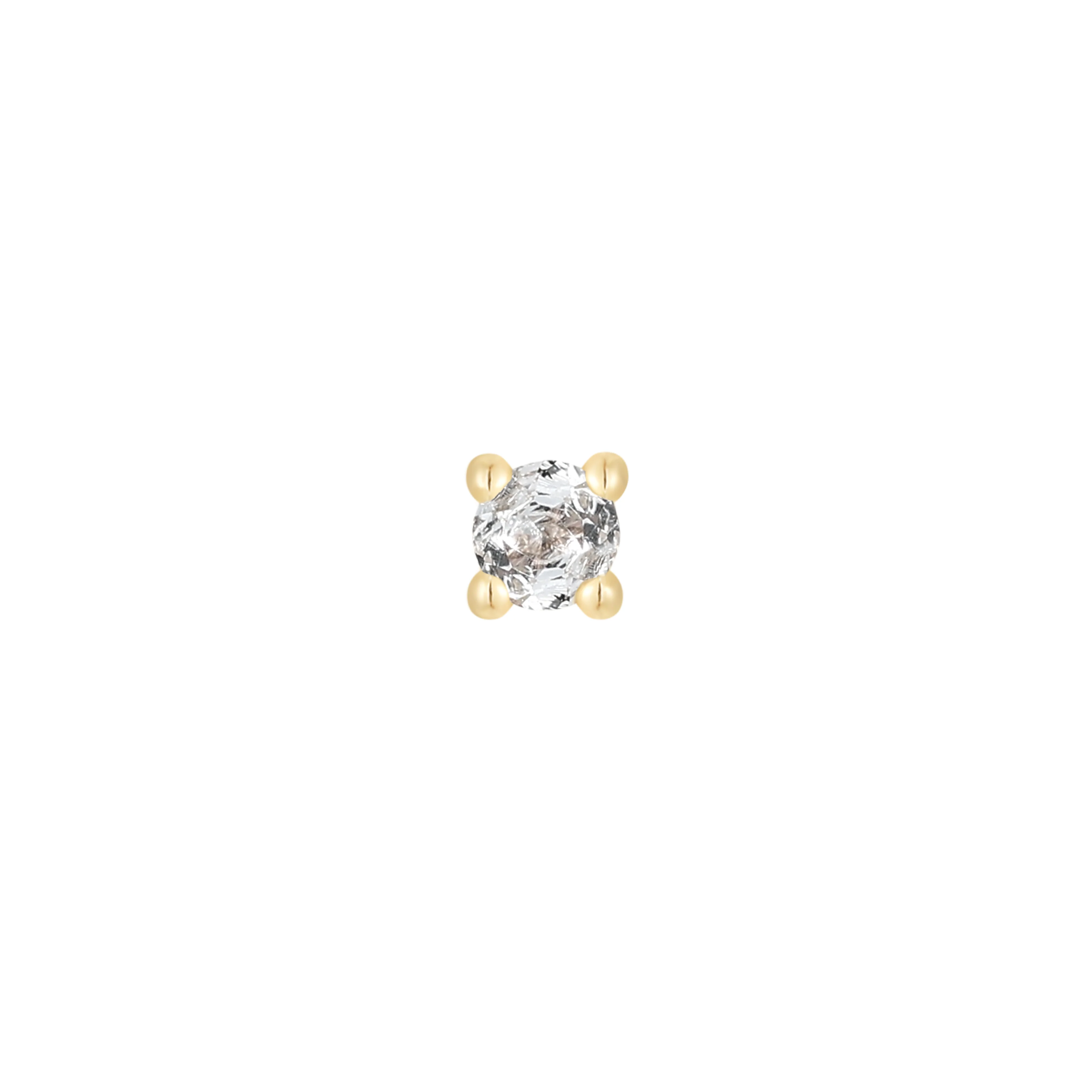 Prong Gem Threadless End with Aquamarine - Image 3