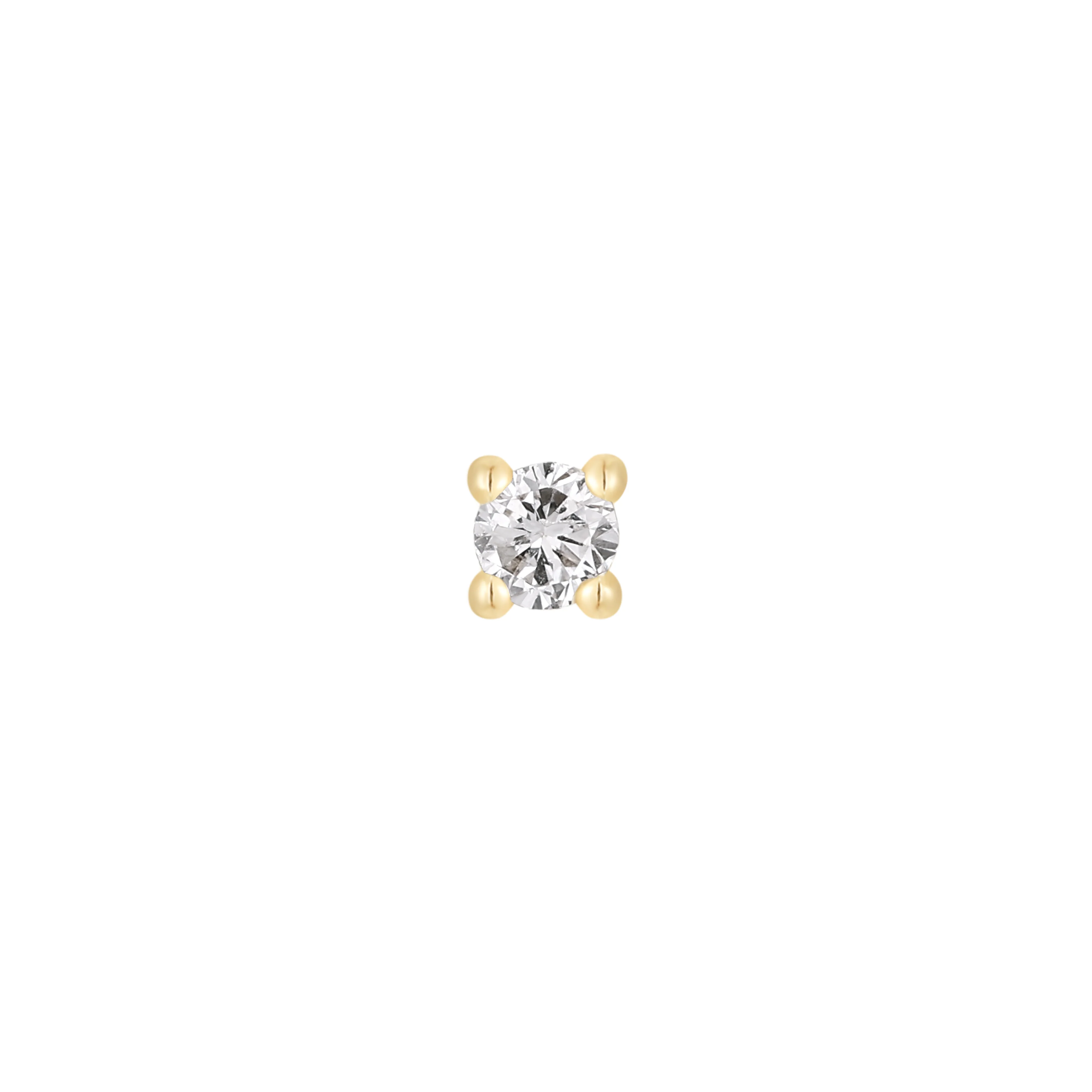 Prong Gem Threadless End with Diamond - Image 4