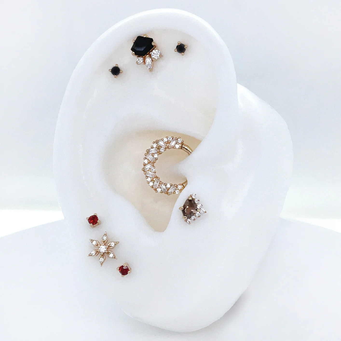 Prong Gem Threadless End with Garnet - Image 3