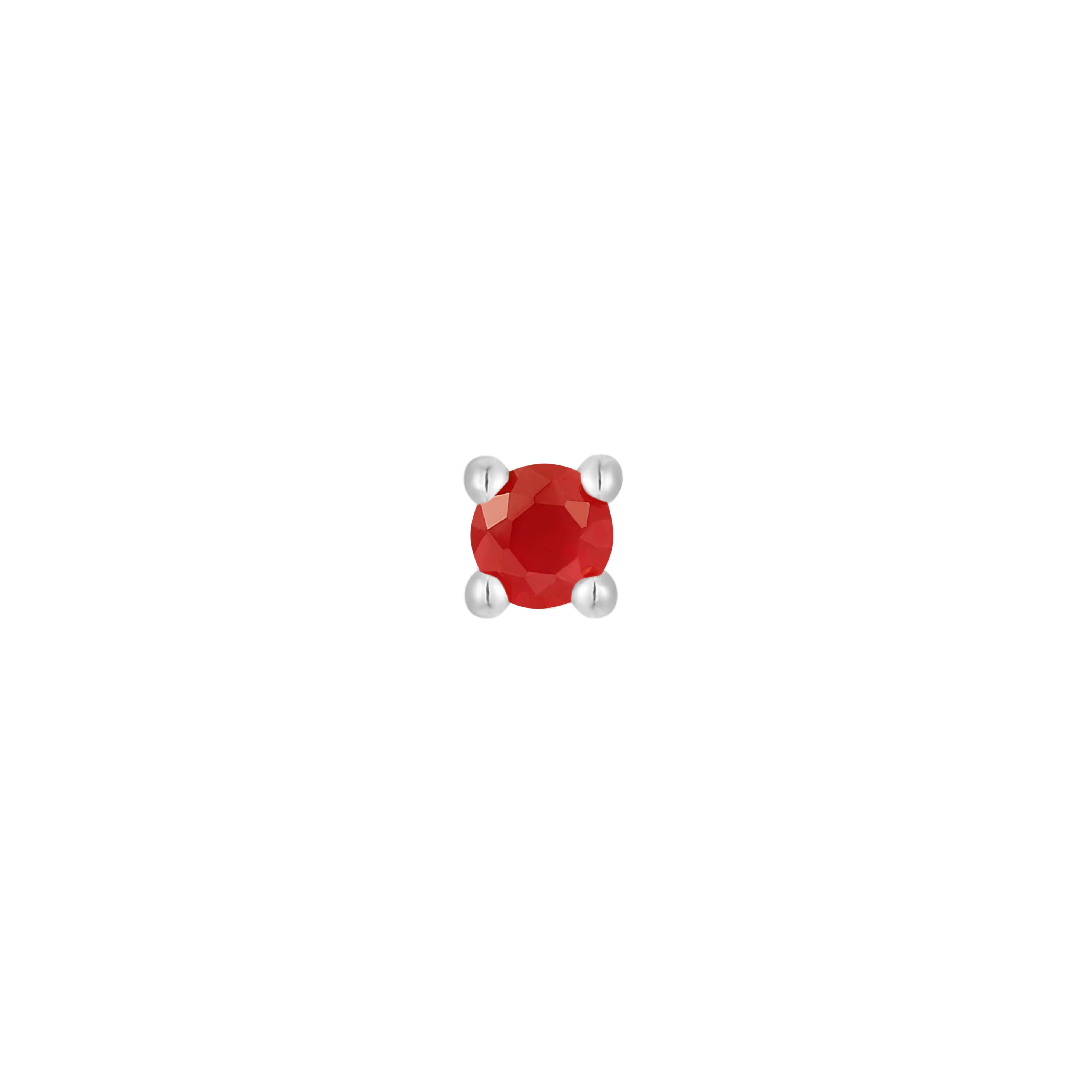 Prong Gem Threadless End with Garnet - Image 5