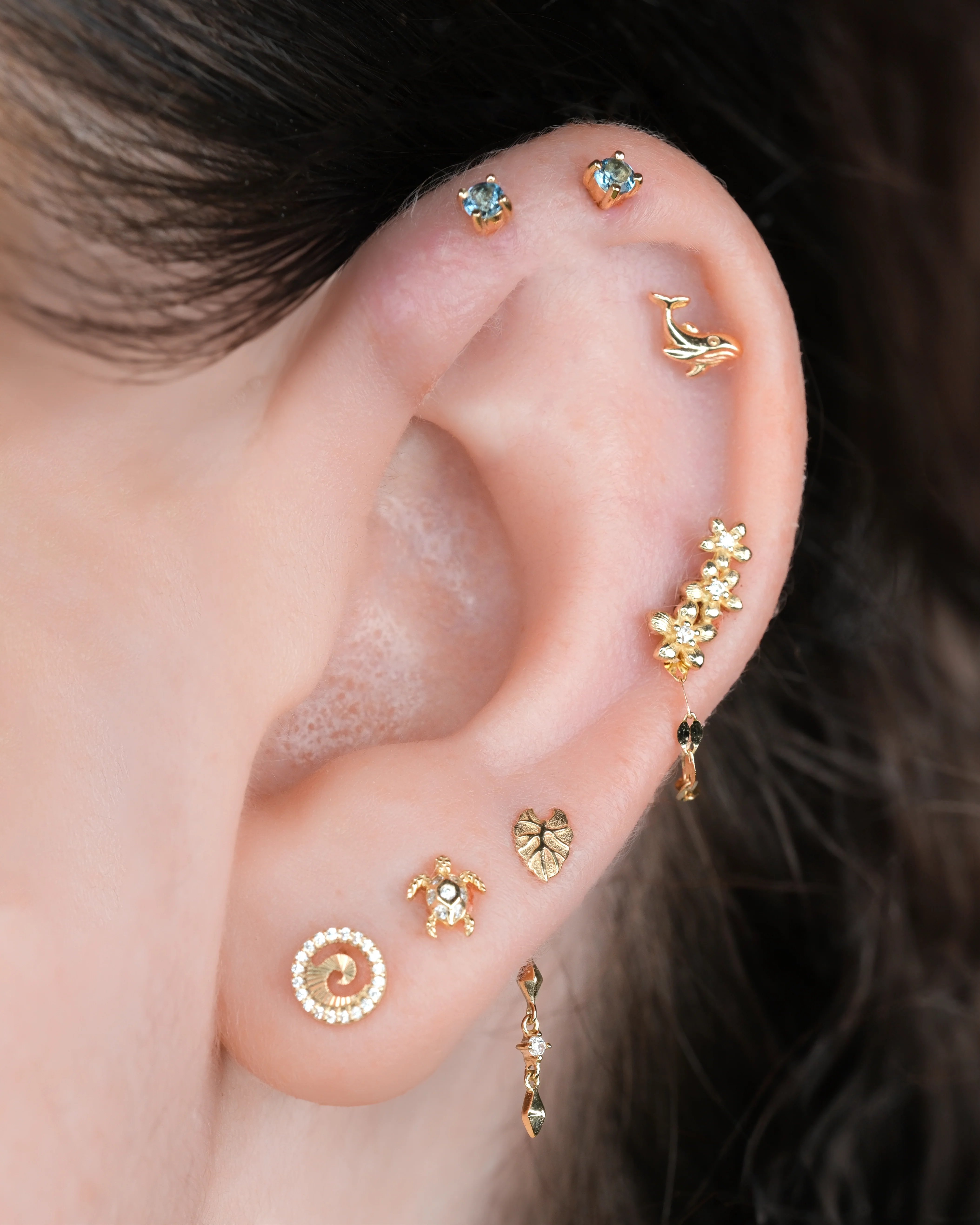 Prong Gem Threadless End with London Blue Topaz - Image 3