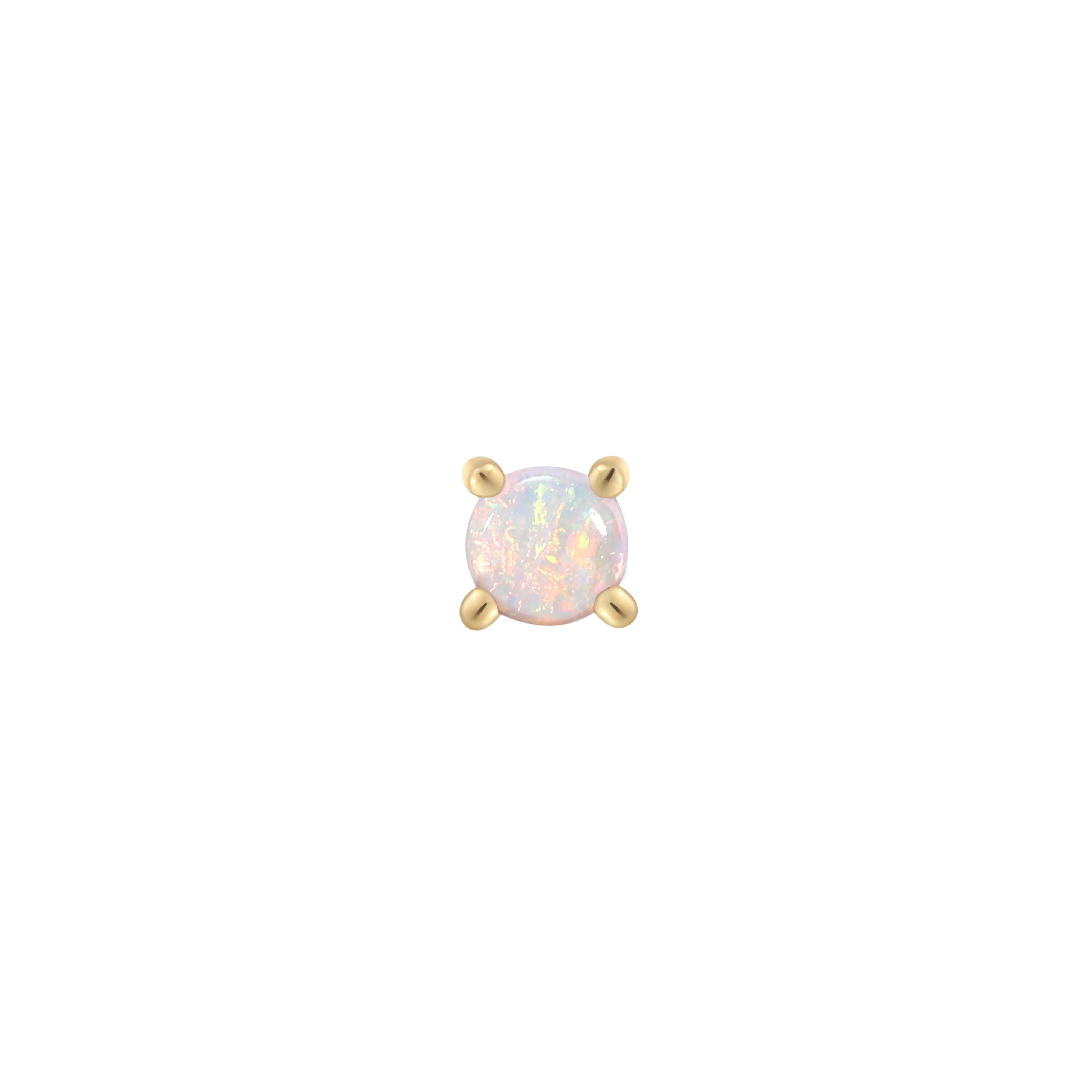 Prong Gem Threadless End with Opal - Image 4