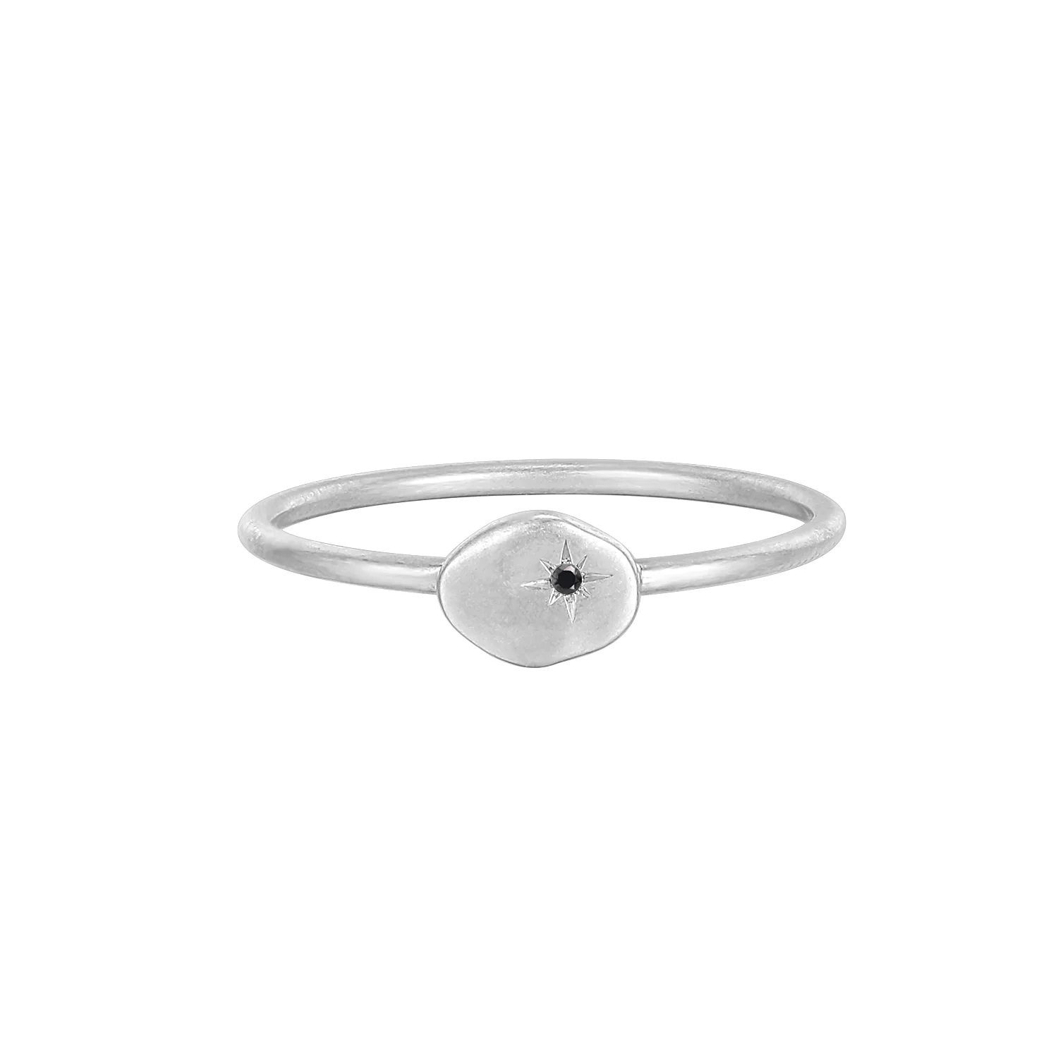 RION x Buddha Jewelry North Star Finger Ring with Black Diamond