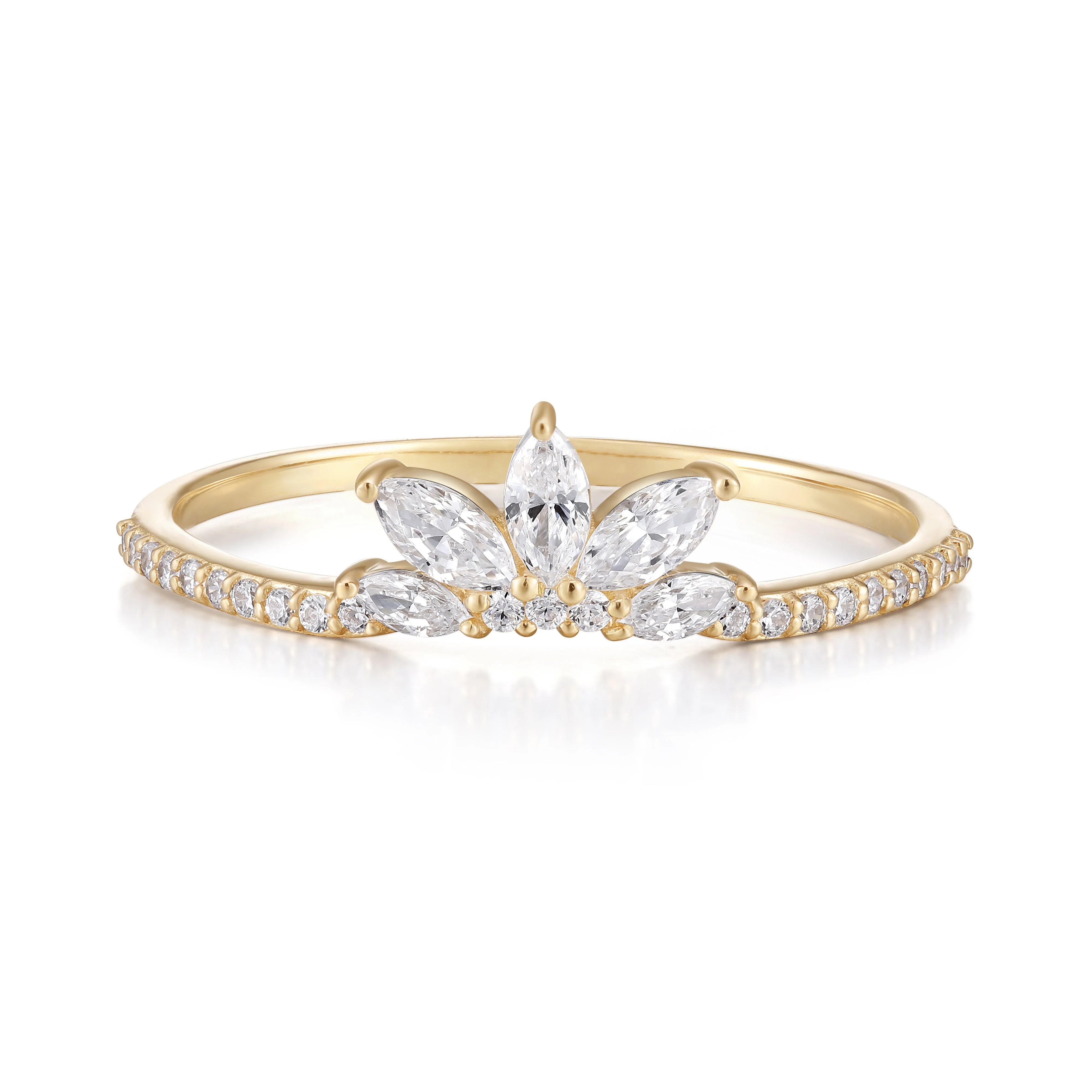 RION x Buddha Jewelry Valentina Finger Ring with White Sapphire