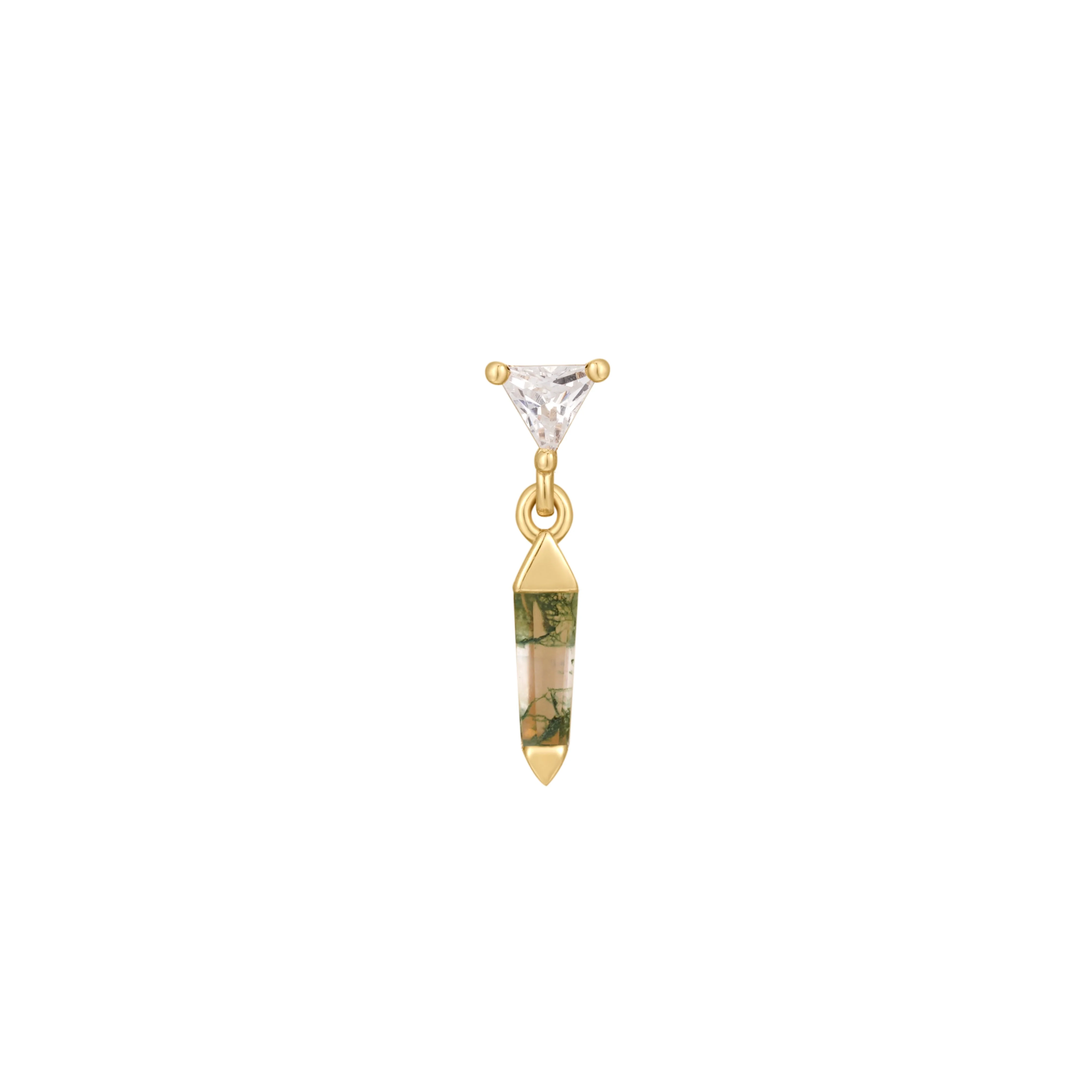 Savvy Threadless End with Moss Agate - Image 4