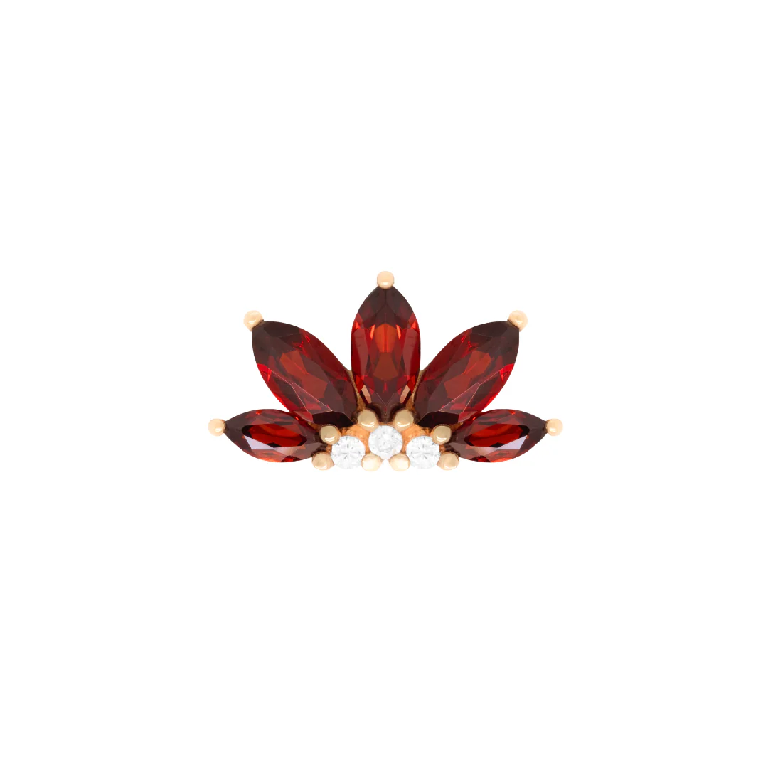 Valentina Threadless End with Garnet - Image 3