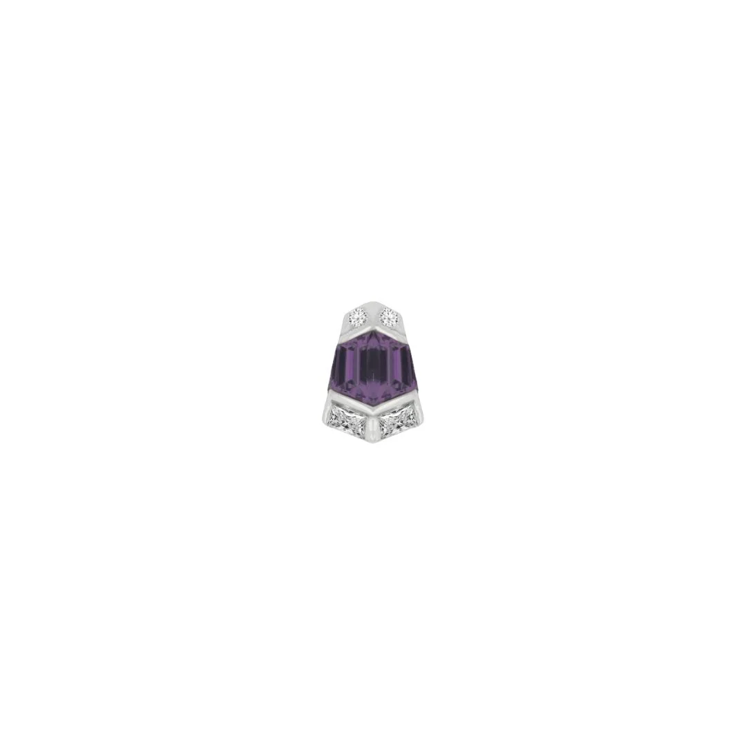 Vera Threadless End with Amethyst - Image 4