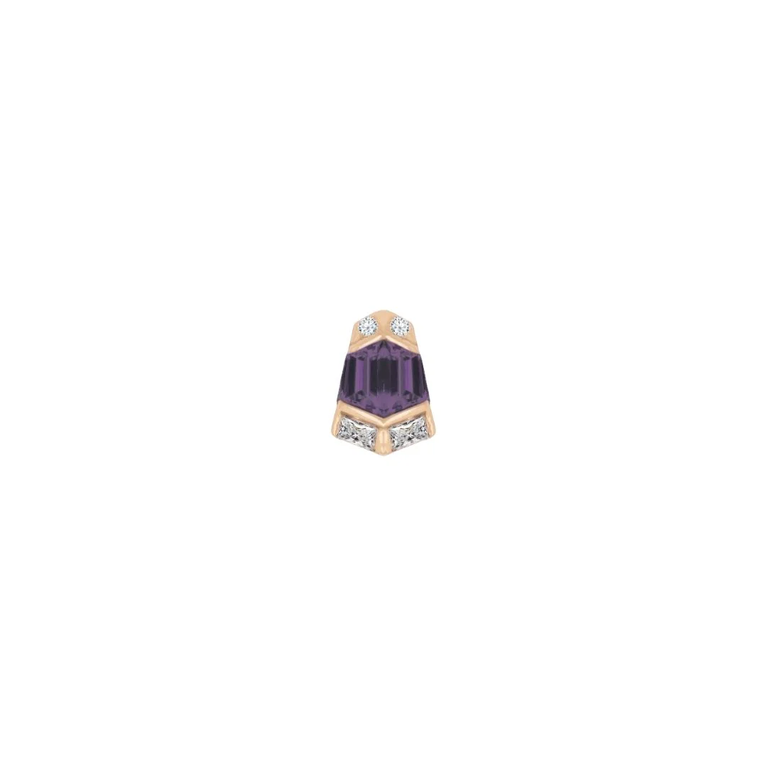 Vera Threadless End with Amethyst - Image 5