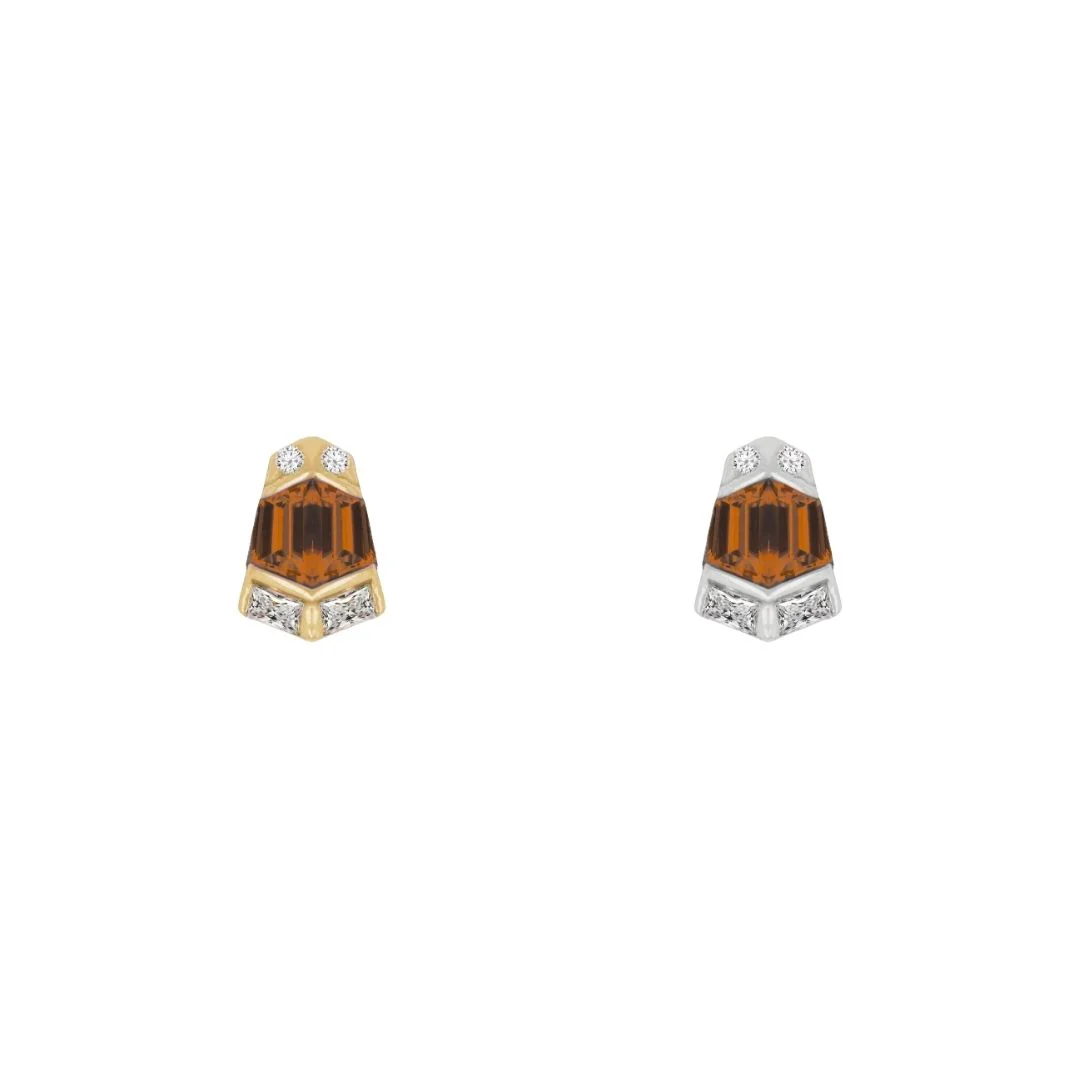 Vera Threadless End with Orange Garnet