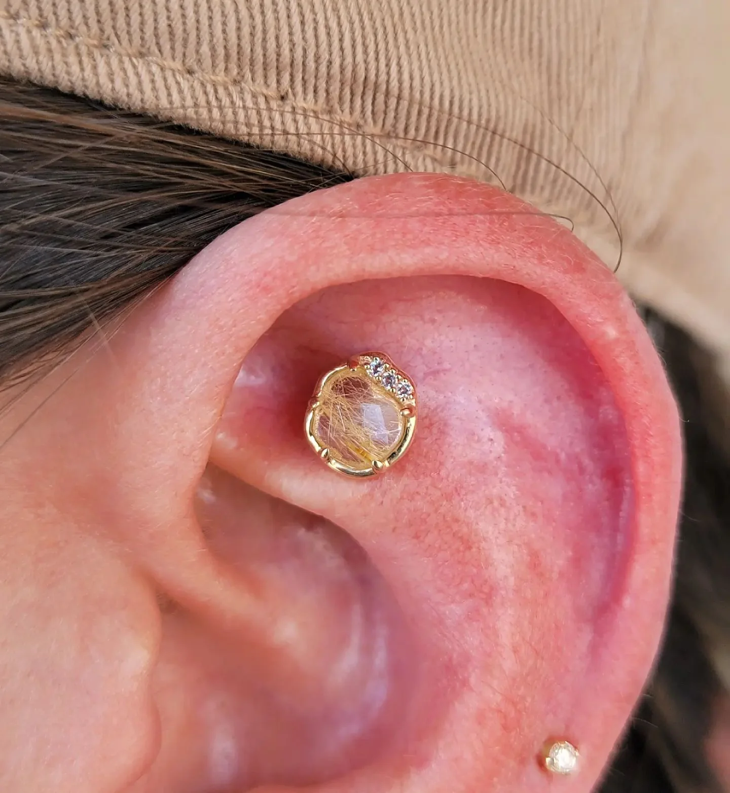 Vision Threadless End with Rutilated Quartz - Image 3