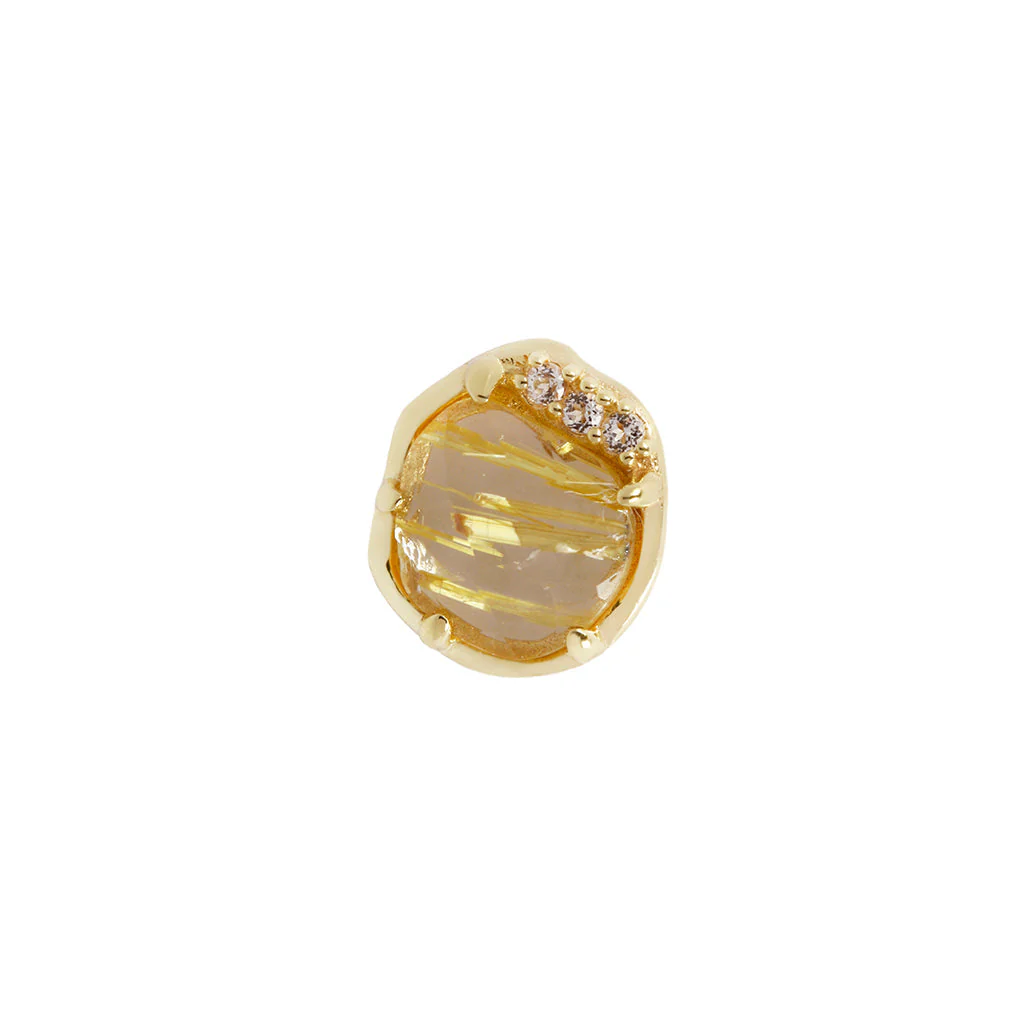 Vision Threadless End with Rutilated Quartz - Image 4